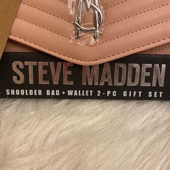 NWT Steve Madden Shoulder Bag w/Matching Wallet - Blush Pink - 2pc Gift Set - Picture 5 of 9